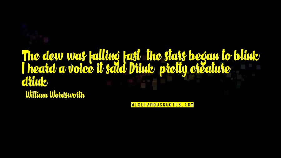 Gillion Quotes By William Wordsworth: The dew was falling fast, the stars began