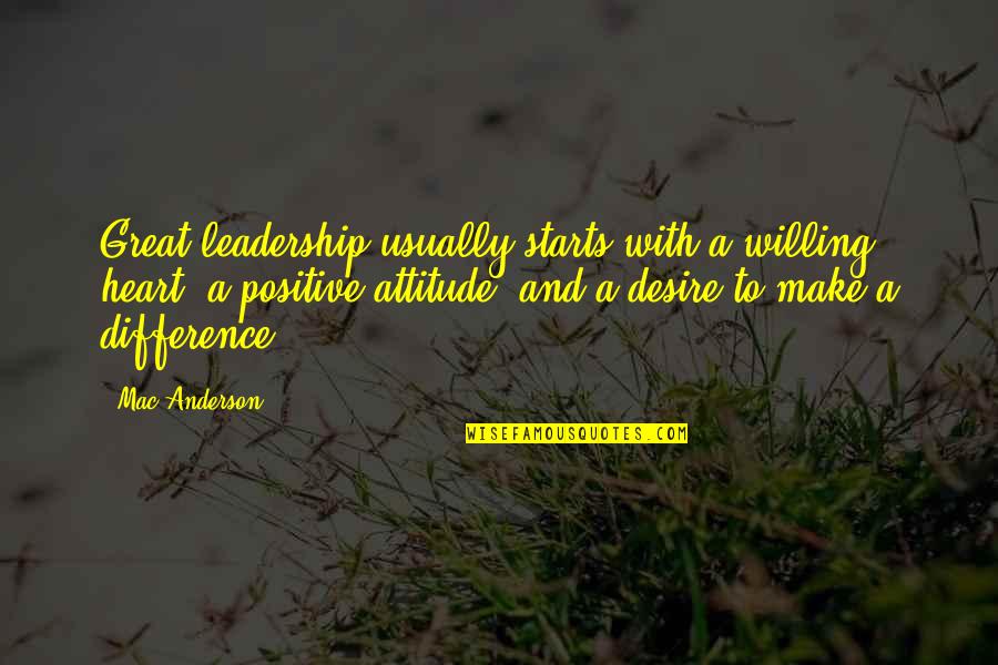 Gillock Name Quotes By Mac Anderson: Great leadership usually starts with a willing heart, Gillock Name Quotes By Mac Anderson: Great leadership usually starts with a willing heart,