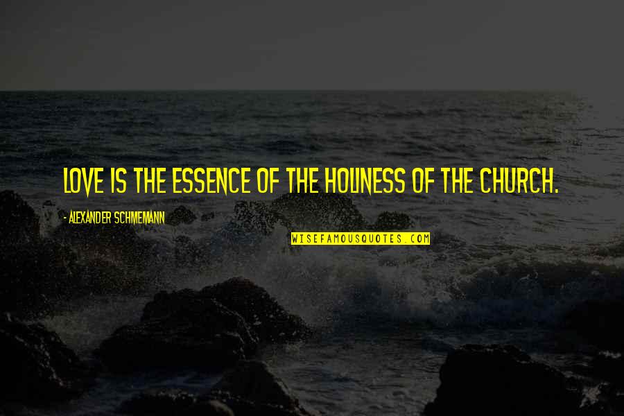 Gilly Quotes By Alexander Schmemann: Love is the essence of the holiness of