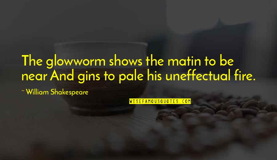 Gin Quotes By William Shakespeare: The glowworm shows the matin to be near