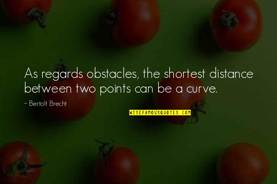 Ginawa Kasingkahulugan Quotes By Bertolt Brecht: As regards obstacles, the shortest distance between two