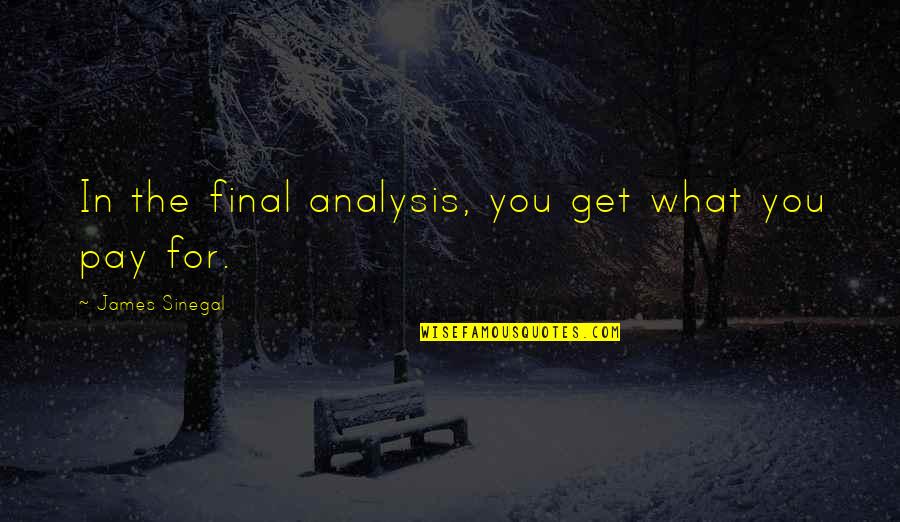 Ginelli Shirt Quotes By James Sinegal: In the final analysis, you get what you