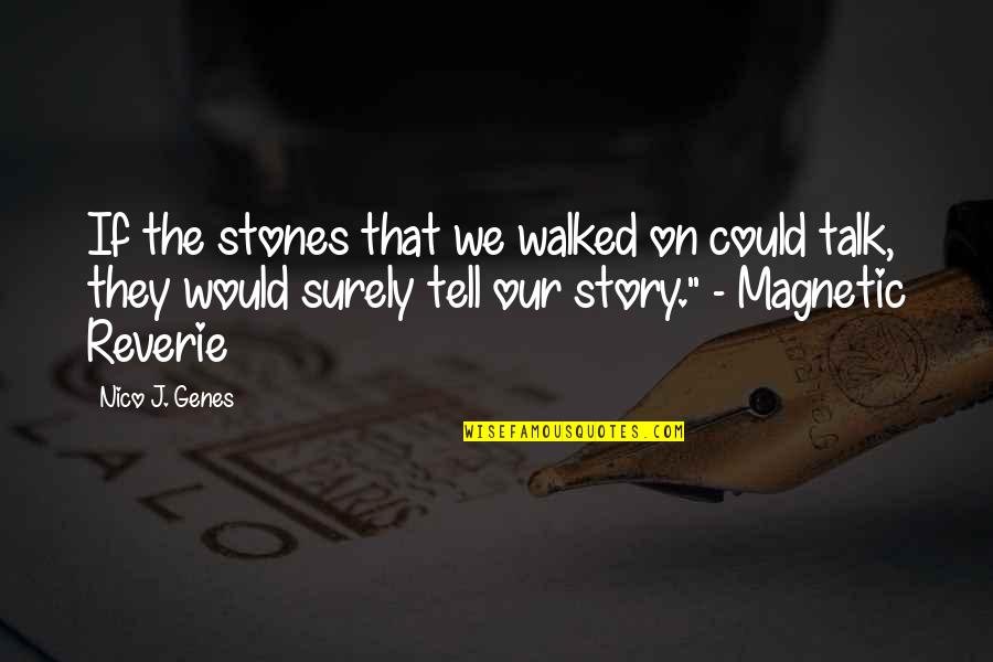 Ginene Quotes By Nico J. Genes: If the stones that we walked on could Ginene Quotes By Nico J. Genes: If the stones that we walked on could