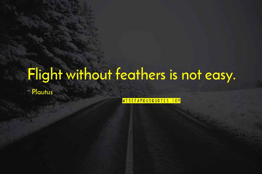 Ginga Densetsu Weed Quotes By Plautus: Flight without feathers is not easy.