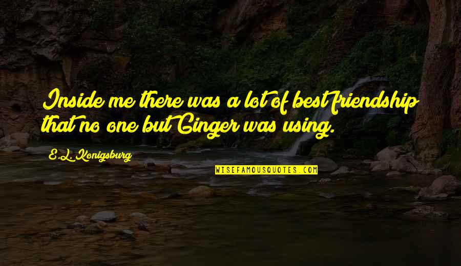 Ginger Quotes By E.L. Konigsburg: Inside me there was a lot of best