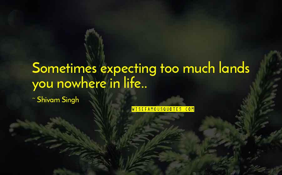 Gingers Do Have Souls Quotes By Shivam Singh: Sometimes expecting too much lands you nowhere in Gingers Do Have Souls Quotes By Shivam Singh: Sometimes expecting too much lands you nowhere in