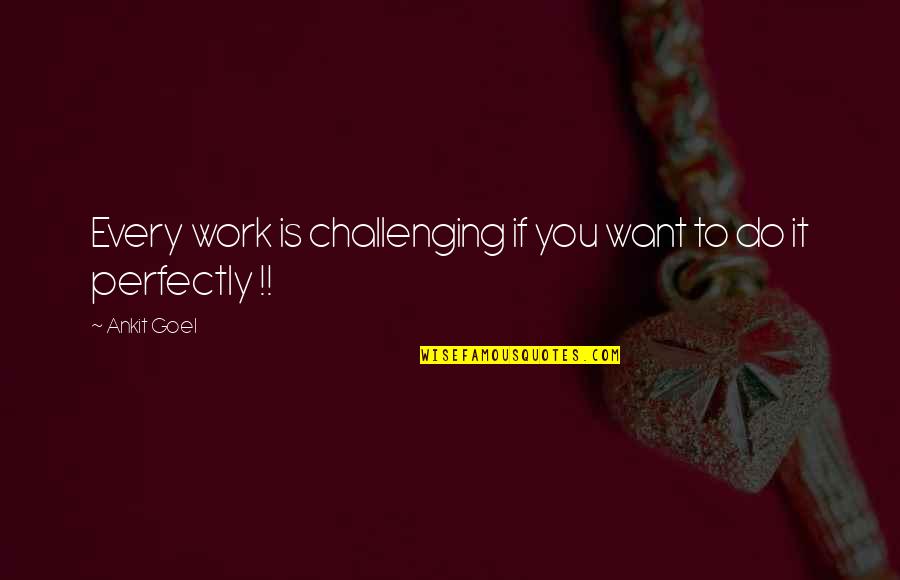 Ginies Burd Quotes By Ankit Goel: Every work is challenging if you want to