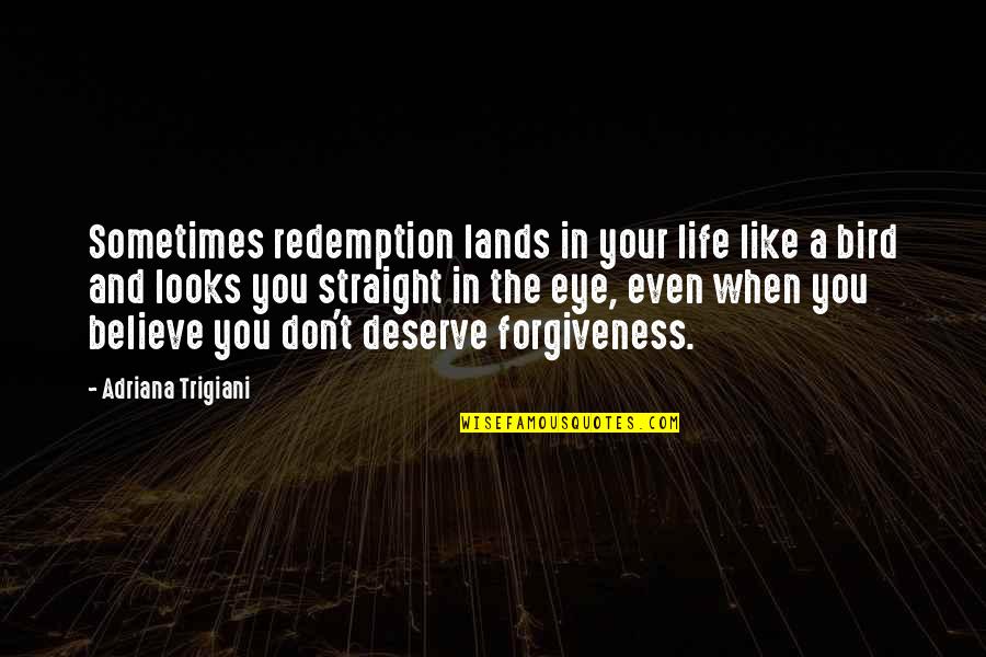 Ginjima Quotes By Adriana Trigiani: Sometimes redemption lands in your life like a