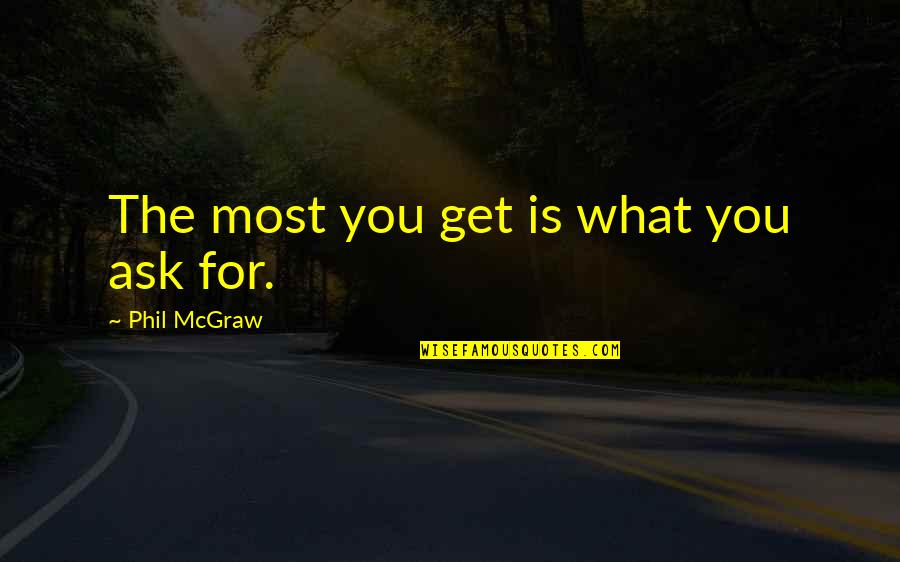 Ginks Gun Quotes By Phil McGraw: The most you get is what you ask Ginks Gun Quotes By Phil McGraw: The most you get is what you ask