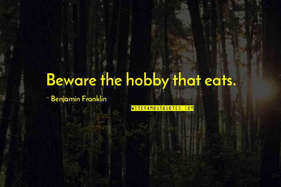 Gino D'acampo Funny Quotes By Benjamin Franklin: Beware the hobby that eats.