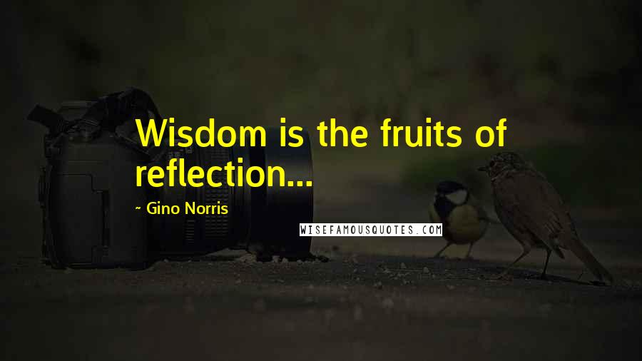 Gino Norris quotes: Wisdom is the fruits of reflection...