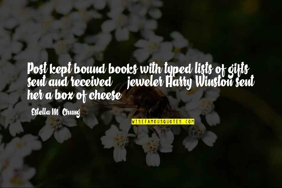 Ginoderm Quotes By Estella M. Chung: Post kept bound books with typed lists of