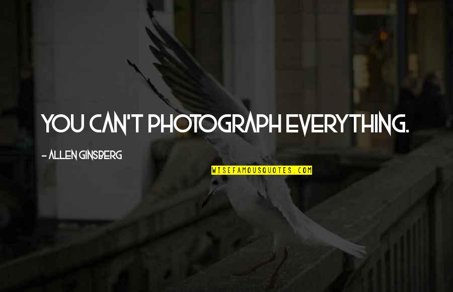 Ginsberg Quotes By Allen Ginsberg: You can't photograph everything.