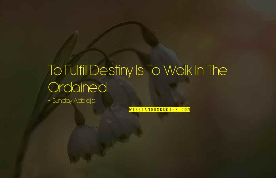 Gintoki Japanese Quotes By Sunday Adelaja: To Fulfill Destiny Is To Walk In The