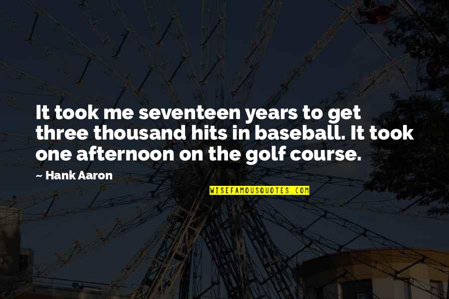 Ginuwine Pony Quotes By Hank Aaron: It took me seventeen years to get three Ginuwine Pony Quotes By Hank Aaron: It took me seventeen years to get three