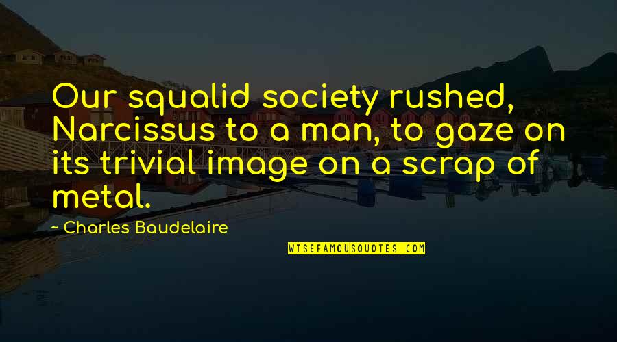 Gioioso Quotes By Charles Baudelaire: Our squalid society rushed, Narcissus to a man,