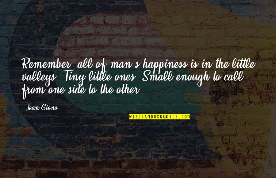 Giono Jean Quotes By Jean Giono: Remember, all of man's happiness is in the