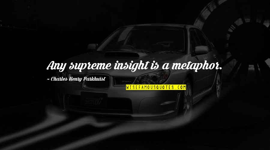 Giorgos Karagounis Quotes By Charles Henry Parkhurst: Any supreme insight is a metaphor. Giorgos Karagounis Quotes By Charles Henry Parkhurst: Any supreme insight is a metaphor.
