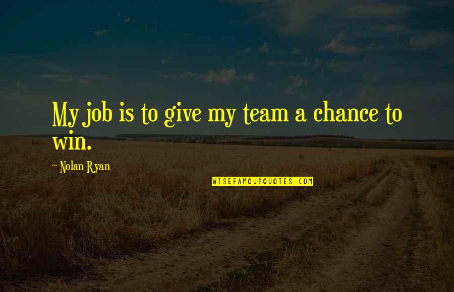 Giorni Settimana Quotes By Nolan Ryan: My job is to give my team a