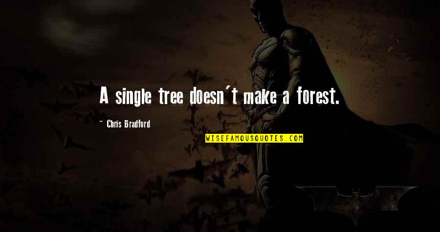 Giovannie Santos Quotes By Chris Bradford: A single tree doesn't make a forest. Giovannie Santos Quotes By Chris Bradford: A single tree doesn't make a forest.