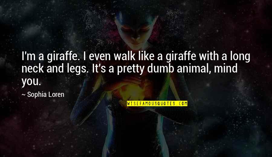 Giraffe Giraffe Quotes By Sophia Loren: I'm a giraffe. I even walk like a