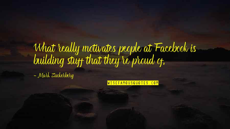 Giraffe Inspirational Quotes By Mark Zuckerberg: What really motivates people at Facebook is building