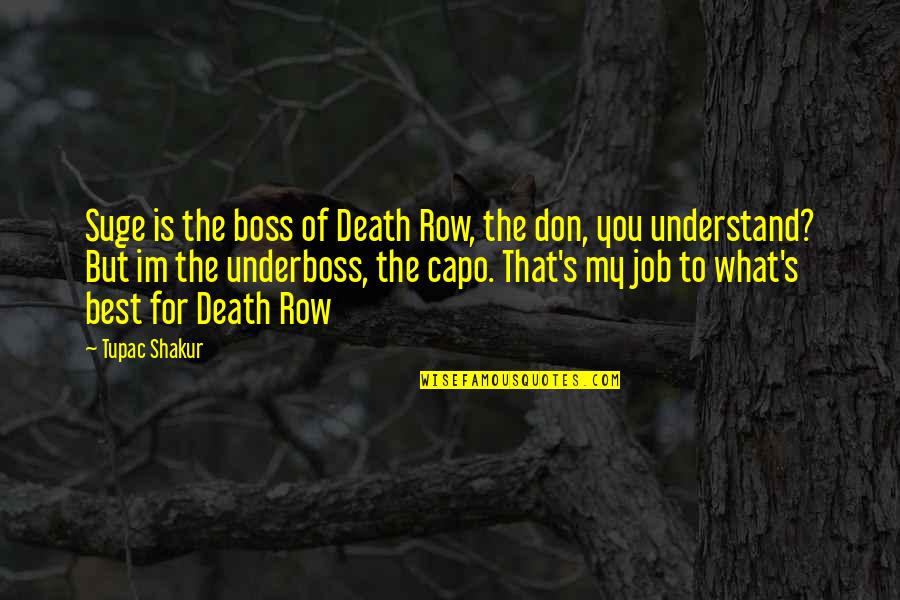 Giraffe Love Quotes By Tupac Shakur: Suge is the boss of Death Row, the