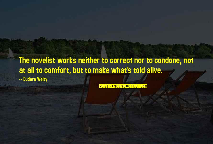 Girardeau Mo Quotes By Eudora Welty: The novelist works neither to correct nor to Girardeau Mo Quotes By Eudora Welty: The novelist works neither to correct nor to