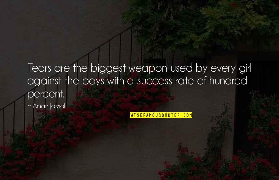 Girl And Boy Quotes By Aman Jassal: Tears are the biggest weapon used by every