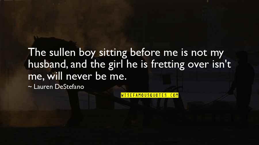 Girl And Boy Quotes By Lauren DeStefano: The sullen boy sitting before me is not