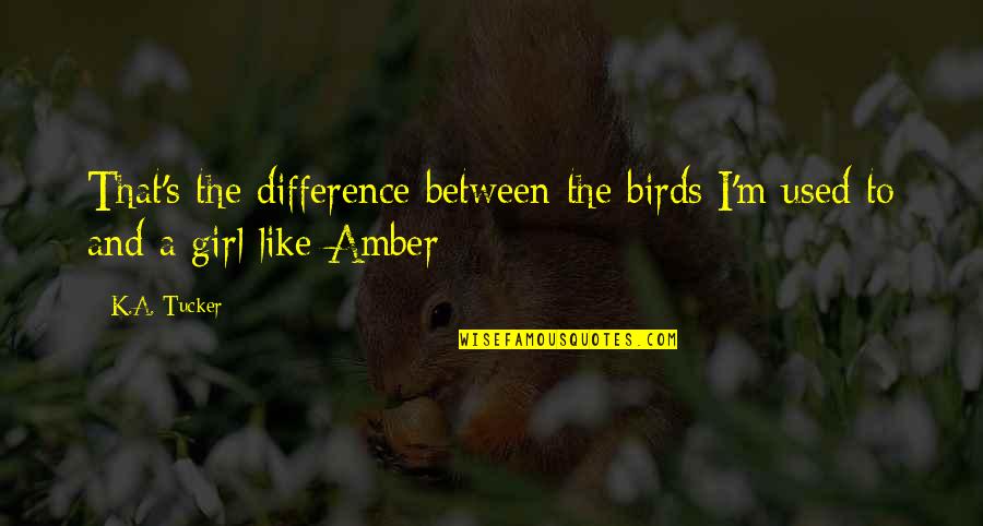 Girl I Like Quotes By K.A. Tucker: That's the difference between the birds I'm used