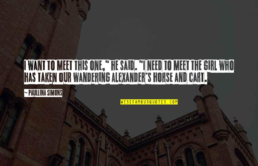 Girl I Want Quotes By Paullina Simons: I want to meet this one," he said.