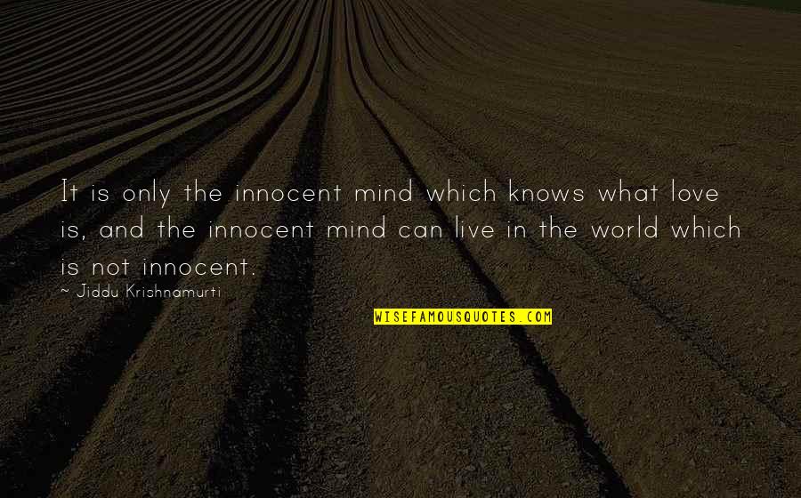Girl Rejected Me Quotes By Jiddu Krishnamurti: It is only the innocent mind which knows