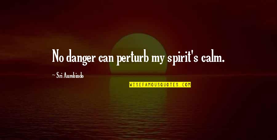 Girl Silhouette Quotes By Sri Aurobindo: No danger can perturb my spirit's calm.