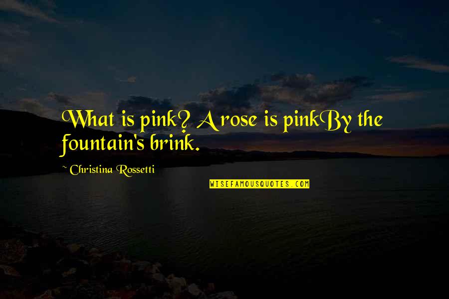 Girl Talks Quotes By Christina Rossetti: What is pink? A rose is pinkBy the