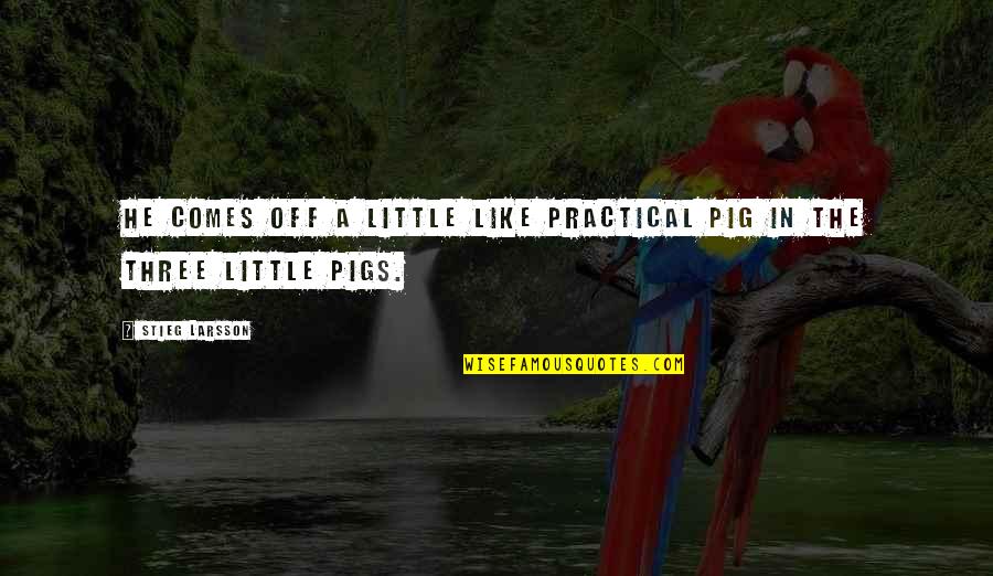 Girl Tattoo Quotes By Stieg Larsson: He comes off a little like Practical Pig