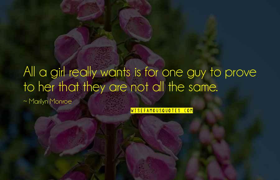 Girl Wants Quotes By Marilyn Monroe: All a girl really wants is for one