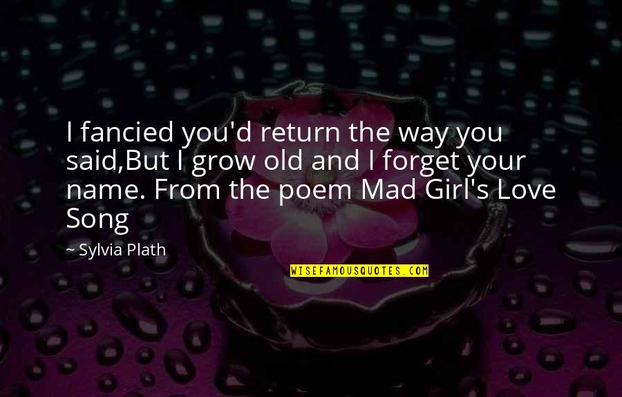 Girl You Love Quotes By Sylvia Plath: I fancied you'd return the way you said,But