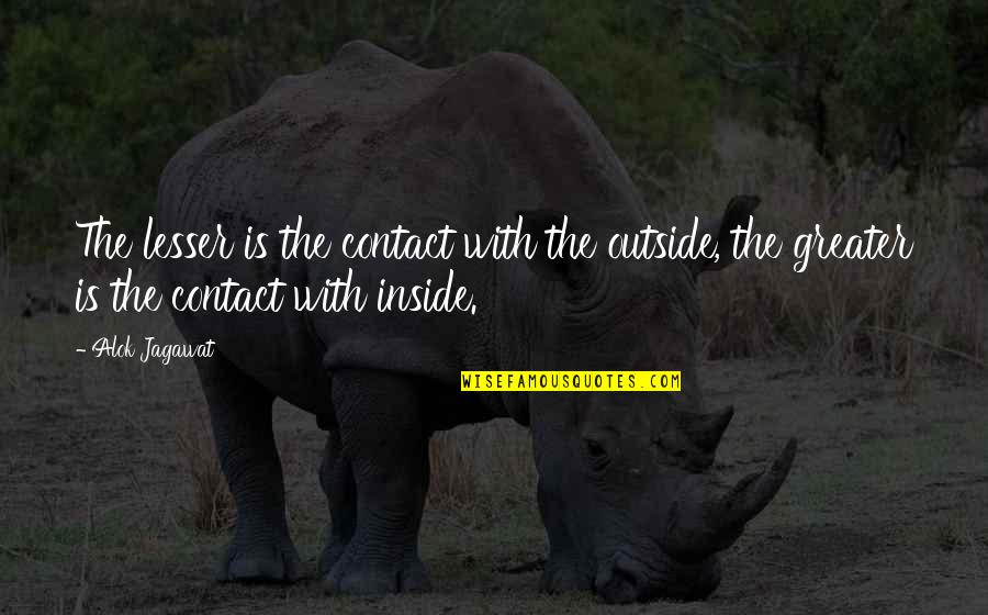 Girliesxo Quotes By Alok Jagawat: The lesser is the contact with the outside,