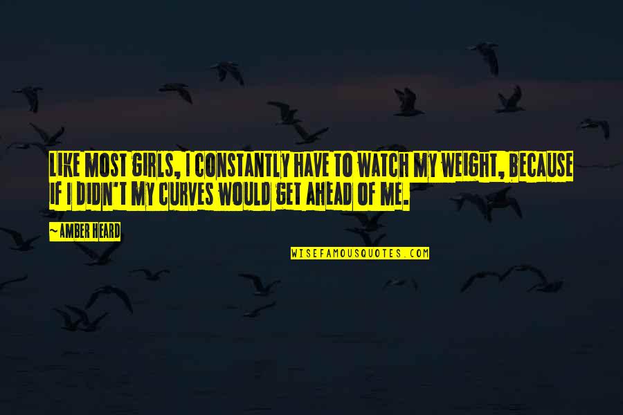 Girls With Curves Quotes By Amber Heard: Like most girls, I constantly have to watch