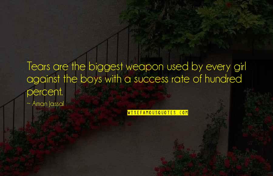 Girly Quotes By Aman Jassal: Tears are the biggest weapon used by every Girly Quotes By Aman Jassal: Tears are the biggest weapon used by every