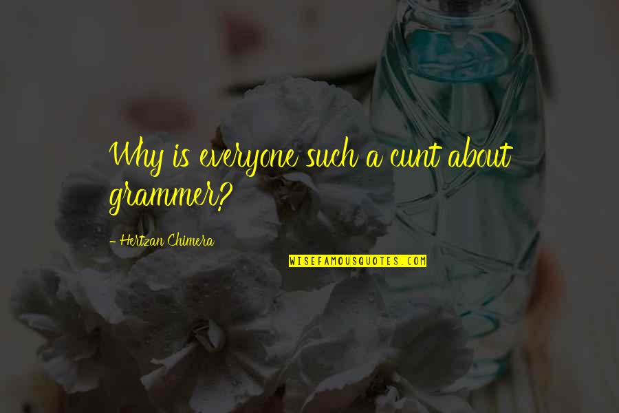 Gita Mehta Quotes By Hertzan Chimera: Why is everyone such a cunt about grammer?