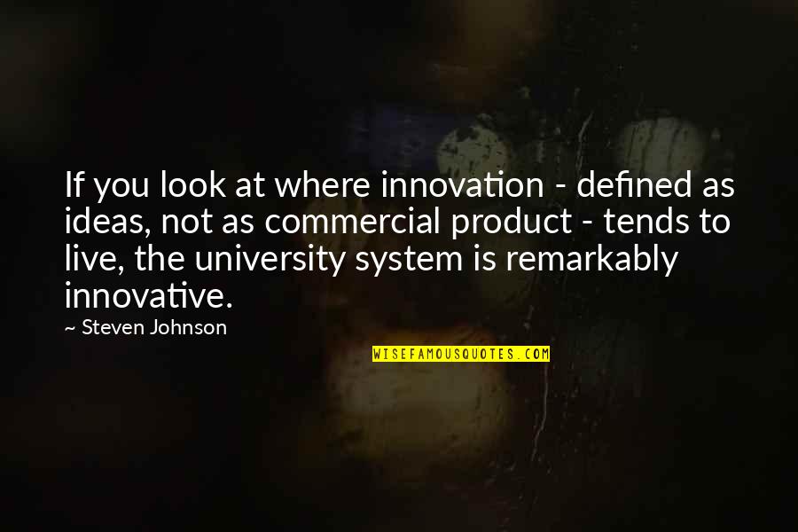 Gitam University Quotes By Steven Johnson: If you look at where innovation - defined