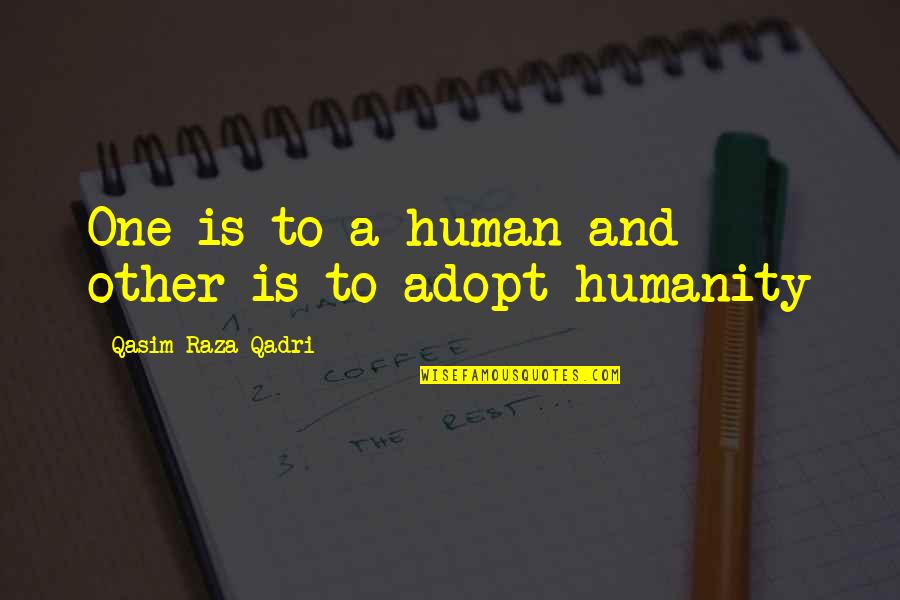 Gitindranath Quotes By Qasim Raza Qadri: One is to a human and other is Gitindranath Quotes By Qasim Raza Qadri: One is to a human and other is