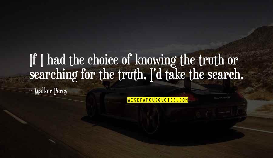 Givaudan East Quotes By Walker Percy: If I had the choice of knowing the
