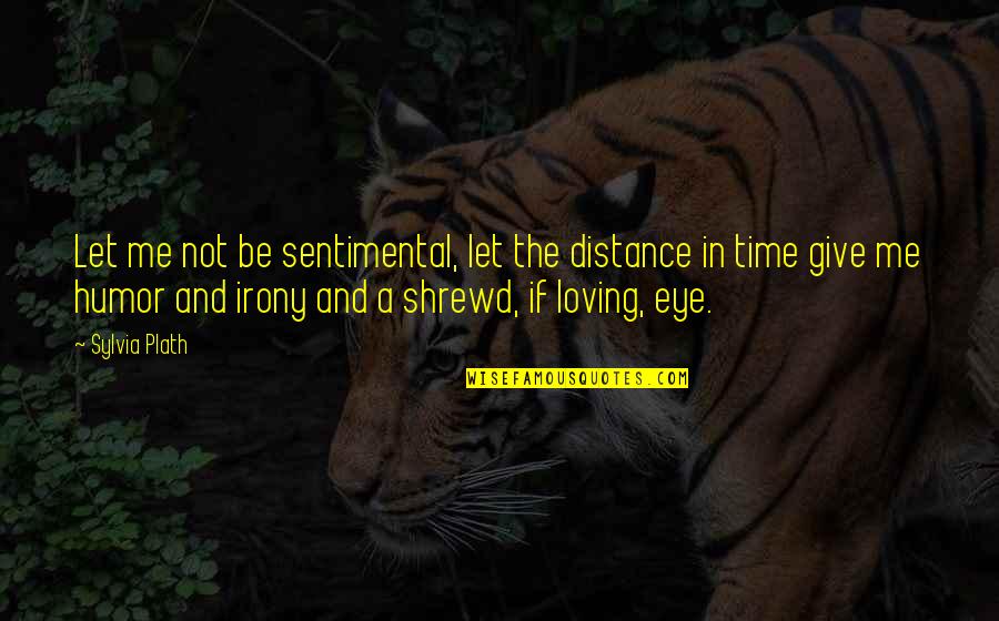 Give Me Time Quotes By Sylvia Plath: Let me not be sentimental, let the distance