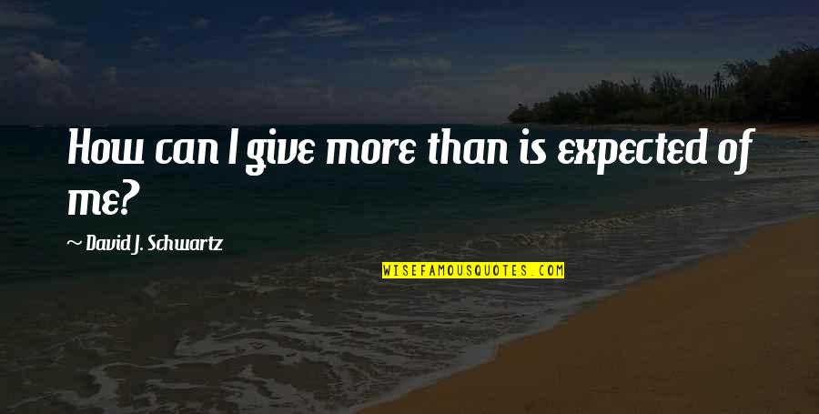 Give More Quotes By David J. Schwartz: How can I give more than is expected