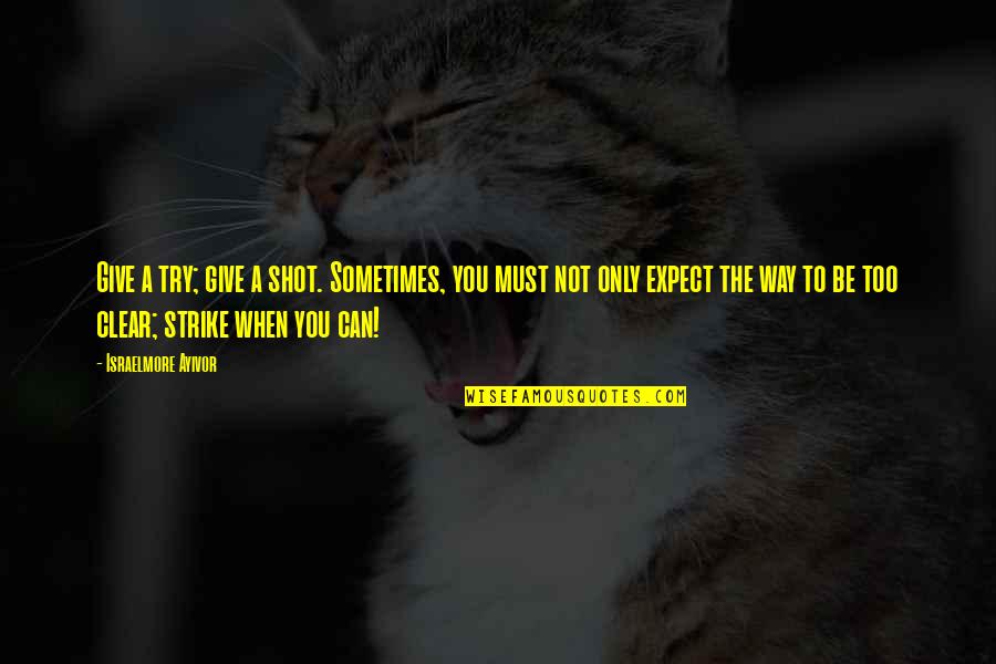 Give The Best Shot Quotes By Israelmore Ayivor: Give a try; give a shot. Sometimes, you Give The Best Shot Quotes By Israelmore Ayivor: Give a try; give a shot. Sometimes, you