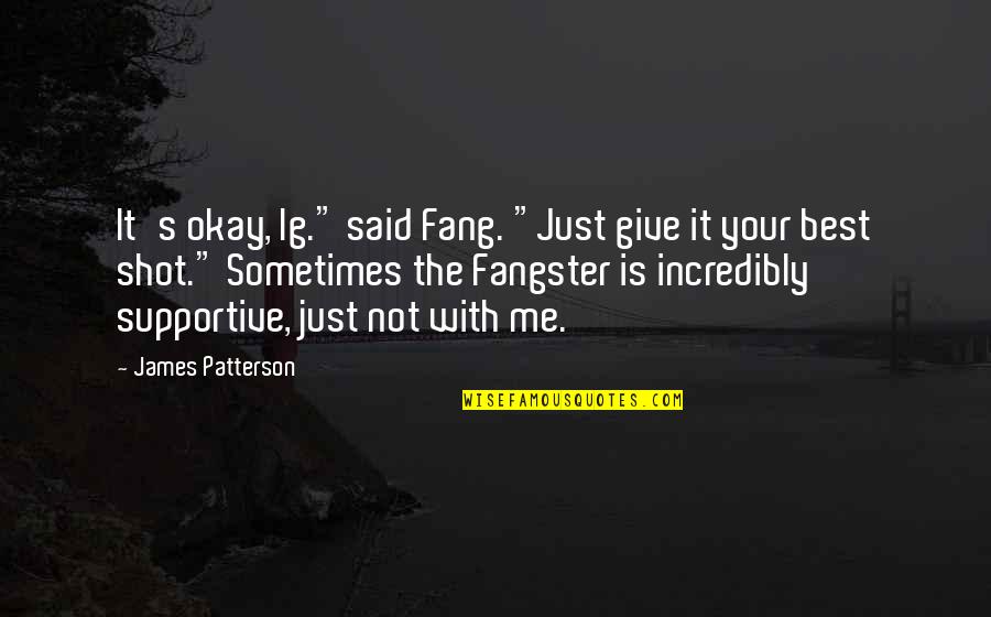 Give The Best Shot Quotes By James Patterson: It's okay, Ig." said Fang. "Just give it