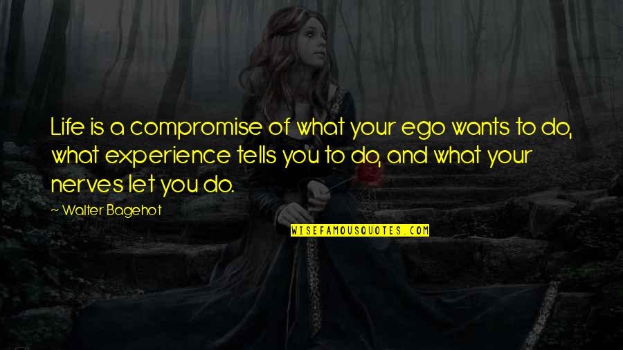Give Whole Milk Quotes By Walter Bagehot: Life is a compromise of what your ego